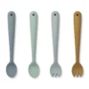Liewood Babybesteck-Set Shea „Whale blue multi mix“ aus Silikon, 4-teilig