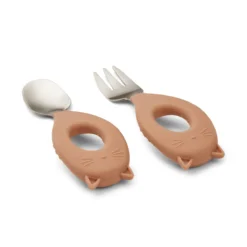 Liewood Babybesteck-Set Stanley „Cat / Tuscany rose“, 2-teilig