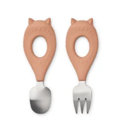Liewood Babybesteck-Set Stanley „Cat / Tuscany rose“, 2-teilig
