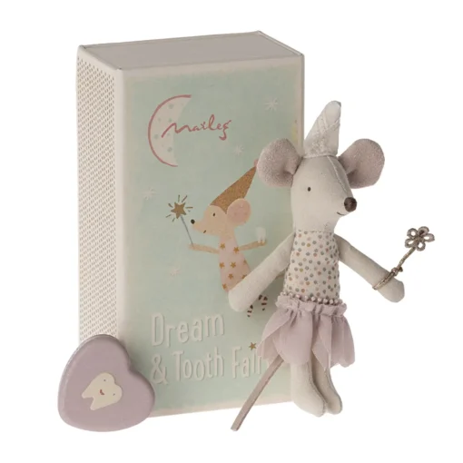 Maileg Kleiner Schwester Zahnfeemaus in Streichholzschachtel, rose, H11cm