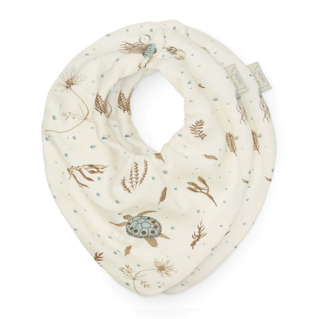 Cam Cam Bandana-Lätzchen-Set „Sea Garden“, 2er-Set, GOTS