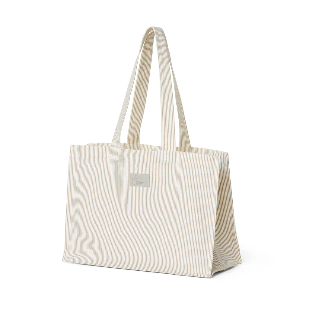 Cam Cam Tragetasche „Classic Stripes Camel“, GOTS, 41x30cm