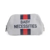 Childhome Baby Necessities Kulturbeutel in grau / rot-blau gestreift, 27x13x15cm