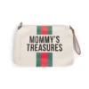 Childhome Mommy Treasures Clutch in creme / rot-grün gestreift, 33x23cm