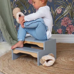 Jabadabado Tritthocker, grau, H20cm