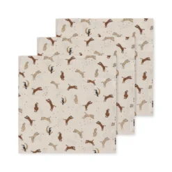 Konges Sløjd Musselin Tuch-Set „Roar“, 65cm, 3er-Set