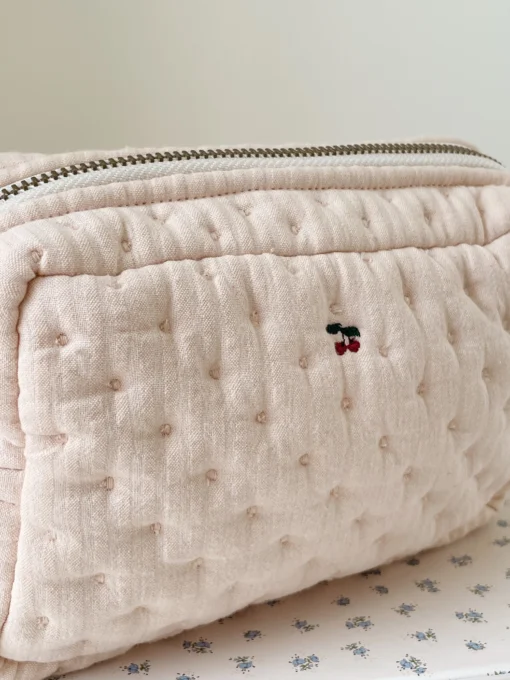 Konges Sløjd Seersucker Kosmetiktasche „Cameo Rose“, 11x17cm