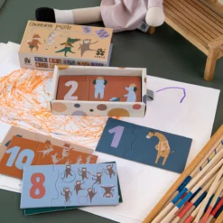 Sebra Puzzle mit Zahlen 1-10 „Toes / Builders“, FSC™ Mix