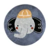 Sebra Teppich Elefant „Busy Builders“, gewebt, ø120cm