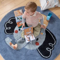 Sebra Teppich Elefant „Busy Builders“, gewebt, ø120cm