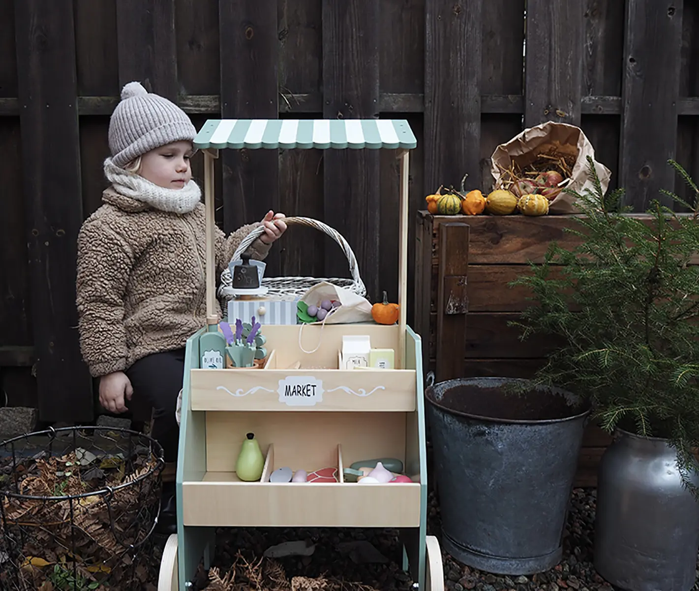 Jabadabado Marktstand inkl. viel Zubehör, 40x79x40cm (neue Design) – Bild 7