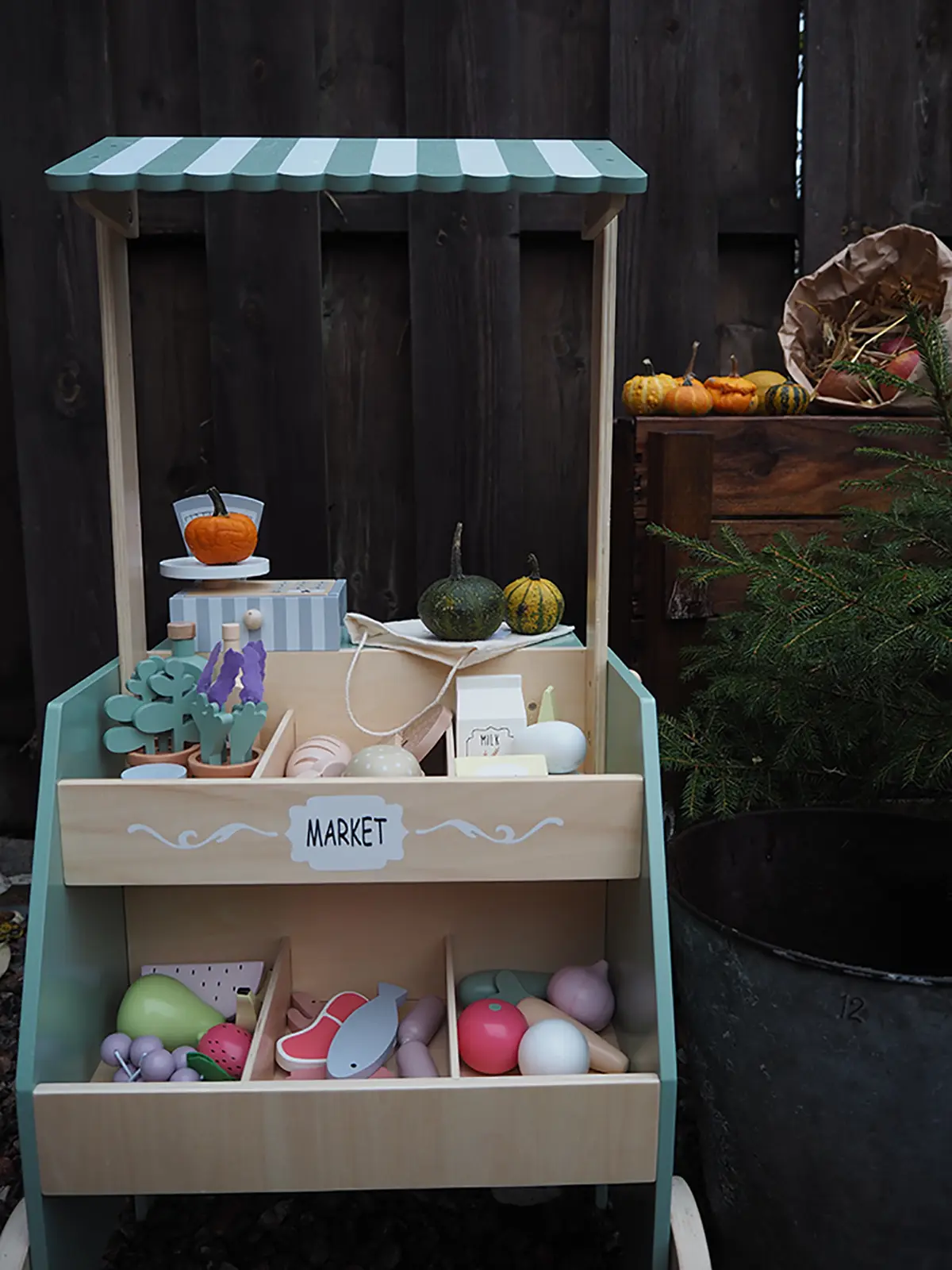 Jabadabado Marktstand inkl. viel Zubehör, 40x79x40cm (neue Design) – Bild 8