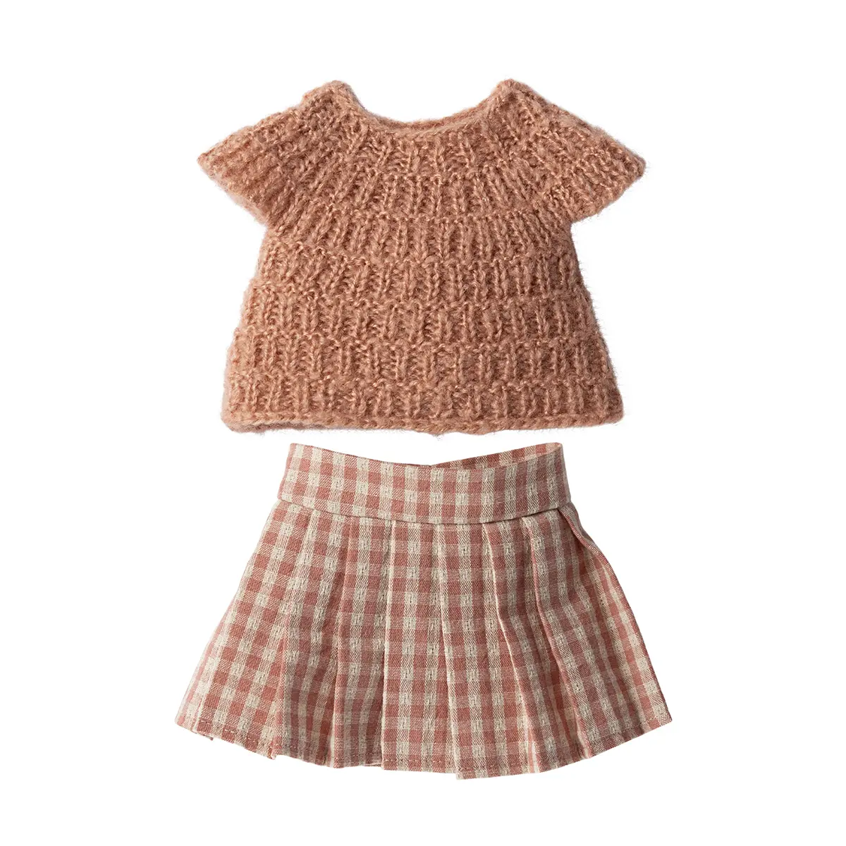 DELISTED Maileg Puppenkleidungs-Set „Strickbluse und Rock“ für Hasen (Größe 3)