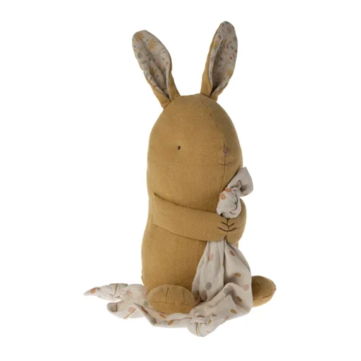 Maileg Lullaby Friends Hase „gelb“, Kuscheltuch mit Spieluhr, Wiegenlied