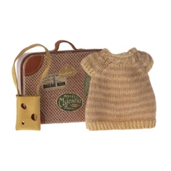 Maileg gestricktes Kleid und Tasche im Koffer für Große Schwester Maus