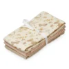 Cam Cam Mulltuch „Butterflies / Coral Latte“, 3er-Set, GOTS, 70x70cm