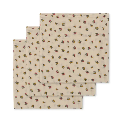 Konges Sløjd Musselin Tuch-Set „Peonia“, 65cm, 3er-Set