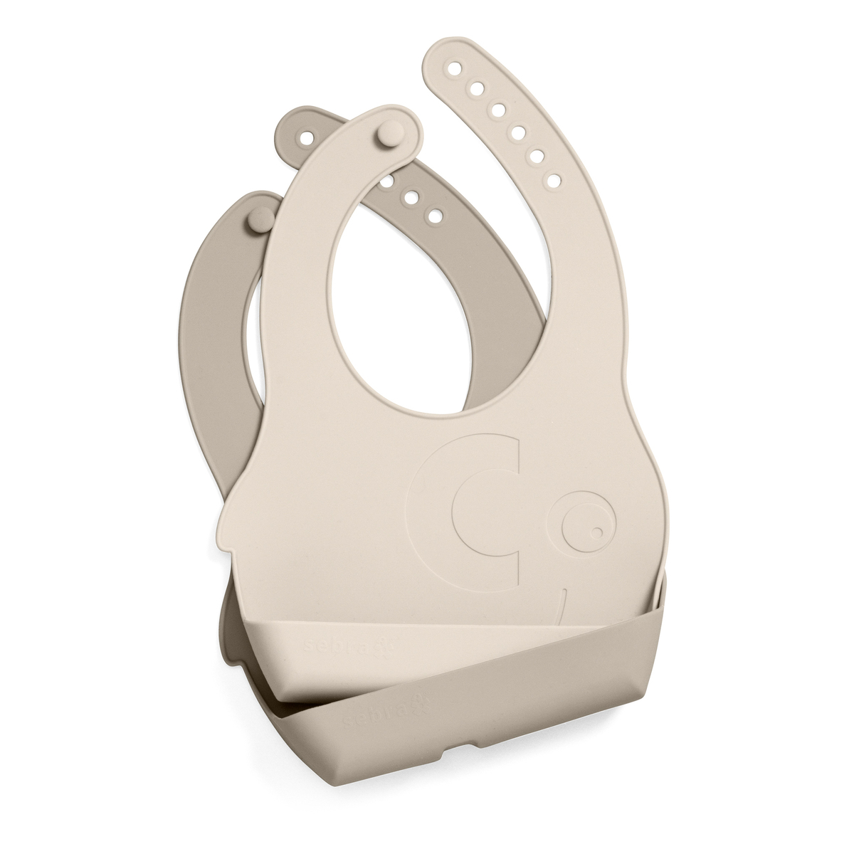 Sebra Silikon Lätzchen-Set, Fanto, Jetty Beige