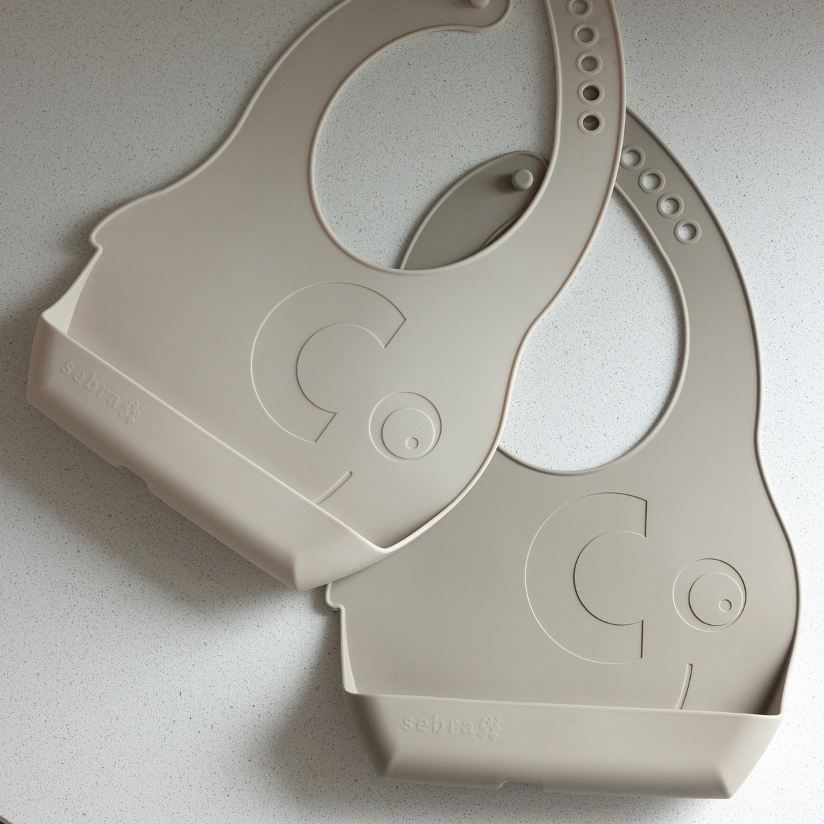 Sebra Silikon Lätzchen-Set, Fanto, Jetty Beige