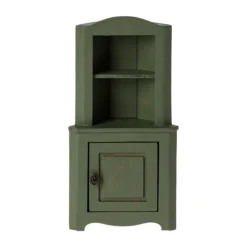 Maileg Miniatur Eckschrank aus Holz, dunkelgrün, 15x8cm
