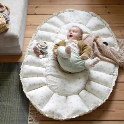 Sebra 3-in-1 Baby Nestchen „Sophora Leaves“, Bio-Kapokfüllung, L72cm