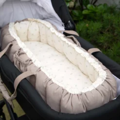 Sebra 3-in-1 Baby Nestchen „Sophora Leaves“, Bio-Kapokfüllung, L72cm