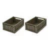 Liewood Aufbewahrungsbox Weston „Army brown“, Größe S, 2er-Set 1