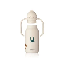Liewood Edelstahl Trinkflasche Kimmie „Bunny / Sandy“ mit Griffen