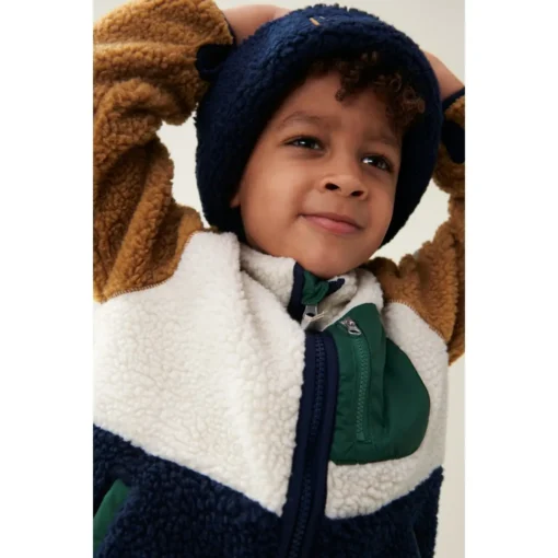 Liewood Nolan Sherpa Jacke für Kinder „Classic navy multi mix“