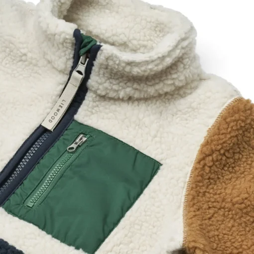 Liewood Nolan Sherpa Jacke für Kinder „Classic navy multi mix“