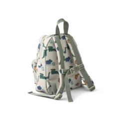 Liewood Allan Rucksack „Dinosaurier / Nebelgrau“, mittel, 28x23x11cm, 3-7 Jahre