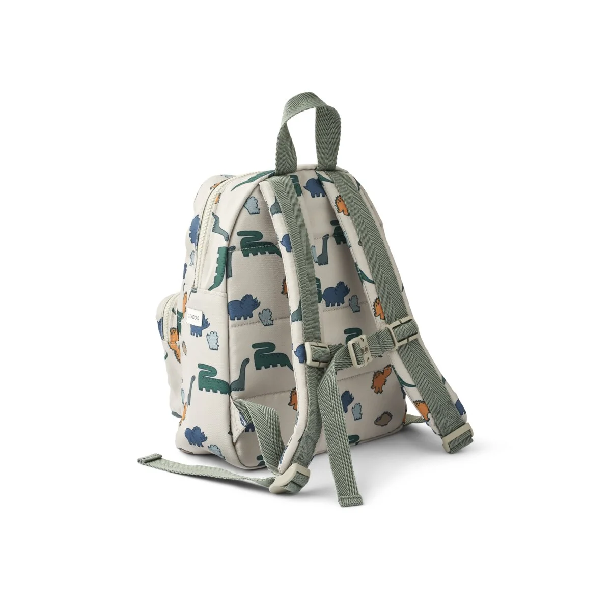 Liewood Allan Rucksack „Dinosaurier / Nebelgrau“, mittel, 28x23x11cm, 3-7 Jahre