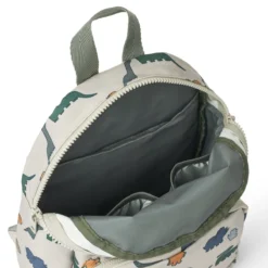 Liewood Allan Rucksack „Dinosaurier / Nebelgrau“, mittel, 28x23x11cm, 3-7 Jahre
