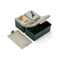Liewood Lunchbox Driss „Dinosaurs / Nebelgrau“, 19x15x7cm