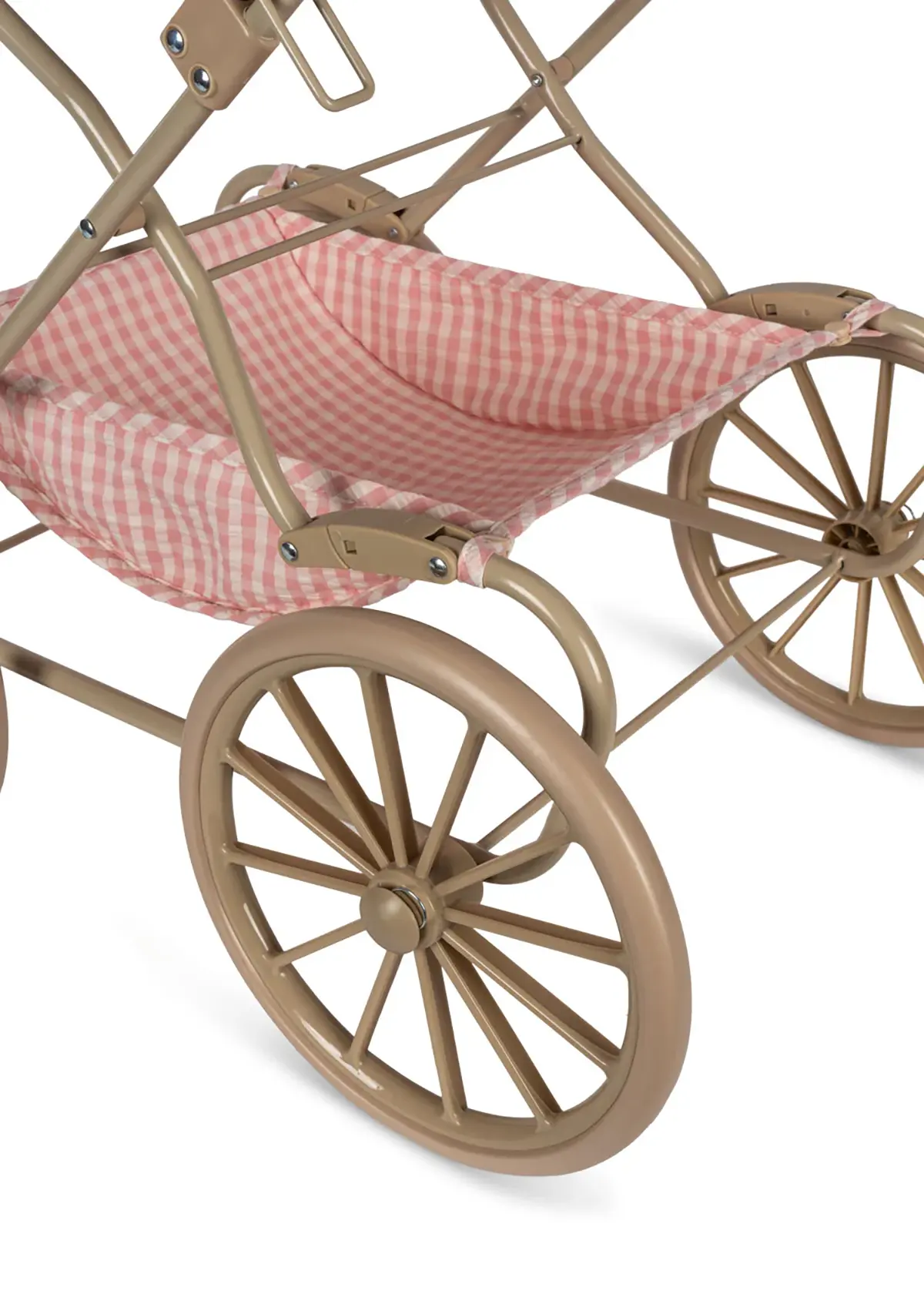 DELISTED Konges Sljd Puppenwagen Powder Pink Check - Hipster Baby