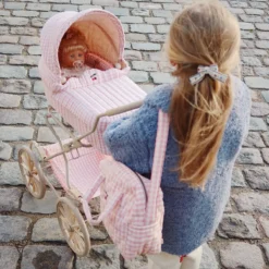 Konges Sløjd Puppenwagen „Powder Pink Check“