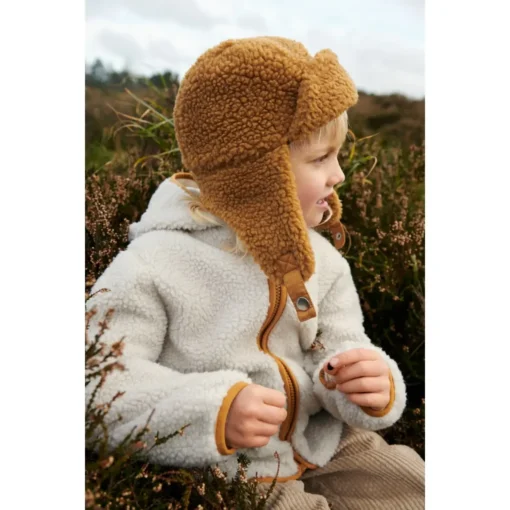 Liewood Mara Sherpa Jacke mit Kapuze und Ohren „Peach / Sandy Embroidery“, Gr. 86-104 – Bild 5