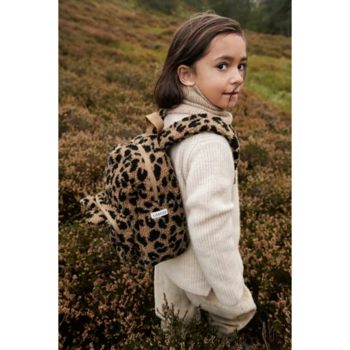 Liewood Allan Fleece-Rucksack mit Ohren „Mega leo / Oat mix“, mittel, 28x23x11cm, 3-7 Jahre