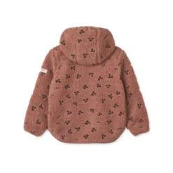 Liewood Mara Sherpa Jacke mit Kapuze „Cherries / Dark rosetta“