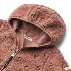 Liewood Mara Sherpa Jacke mit Kapuze „Cherries / Dark rosetta“