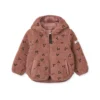 Liewood Mara Sherpa Jacke mit Kapuze und Ohren „Cherries / Dark rosetta“