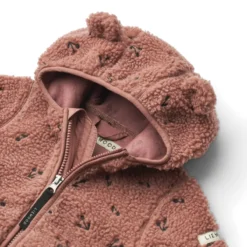 Liewood Mara Sherpa Jacke mit Kapuze und Ohren „Cherries / Dark rosetta“