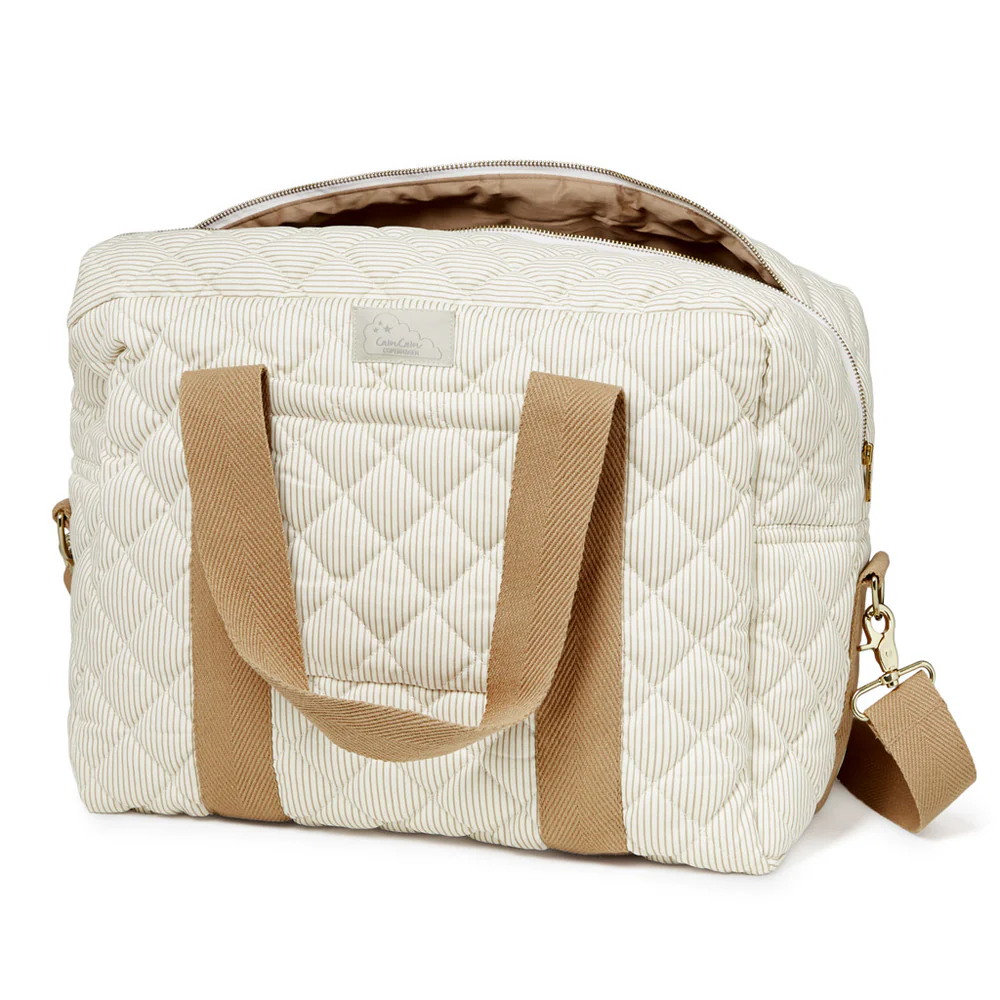 Cam Cam Wickeltasche „Classic Stripes Camel“, OCS, groß, 40x30x24cm