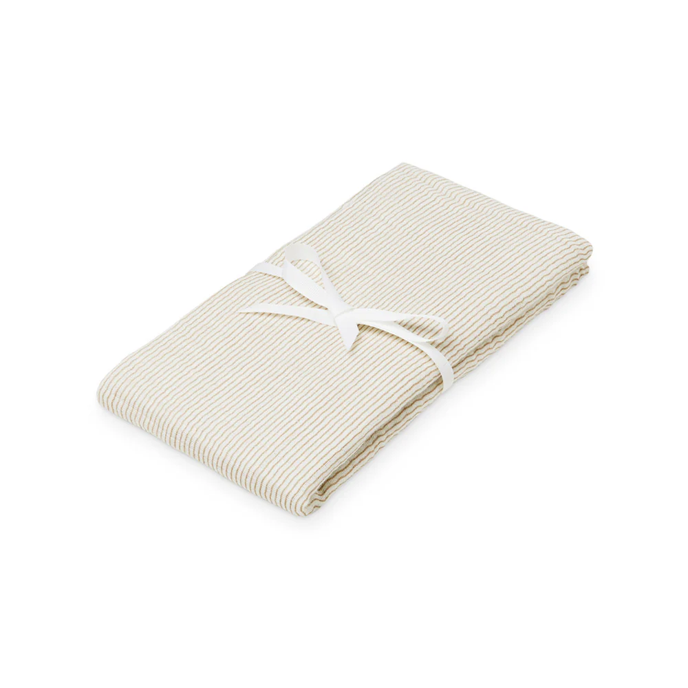 Cam Cam Wickeltuch „Classic Stripes Camel“, GOTS, 120x120cm