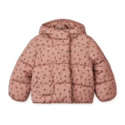 Liewood Kapuzen-Pufferjacke Giovanna „Cherries / Dark rosetta“
