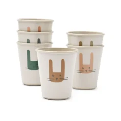 Liewood Kinder-Becher Lana „Bunny / Sandy“ aus PET, 6er-Set