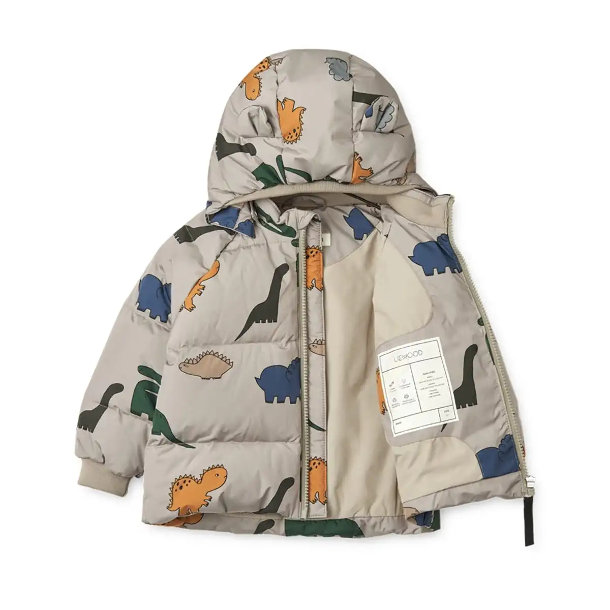 Liewood Polle Daunenjacke für Kinder „Dinosaurs / Mist“