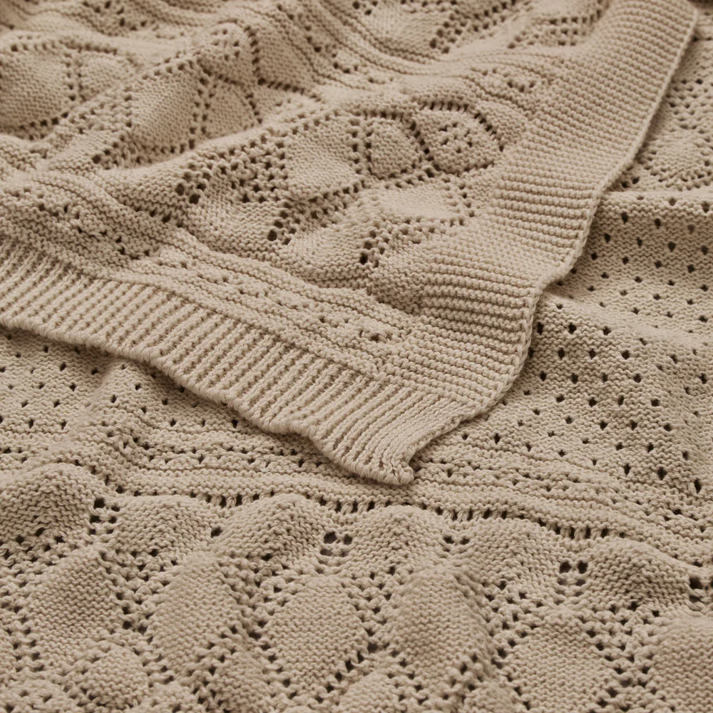 Cam Cam Pointelle Strick Babydecke „Hazel“, GOTS, 80x100cm