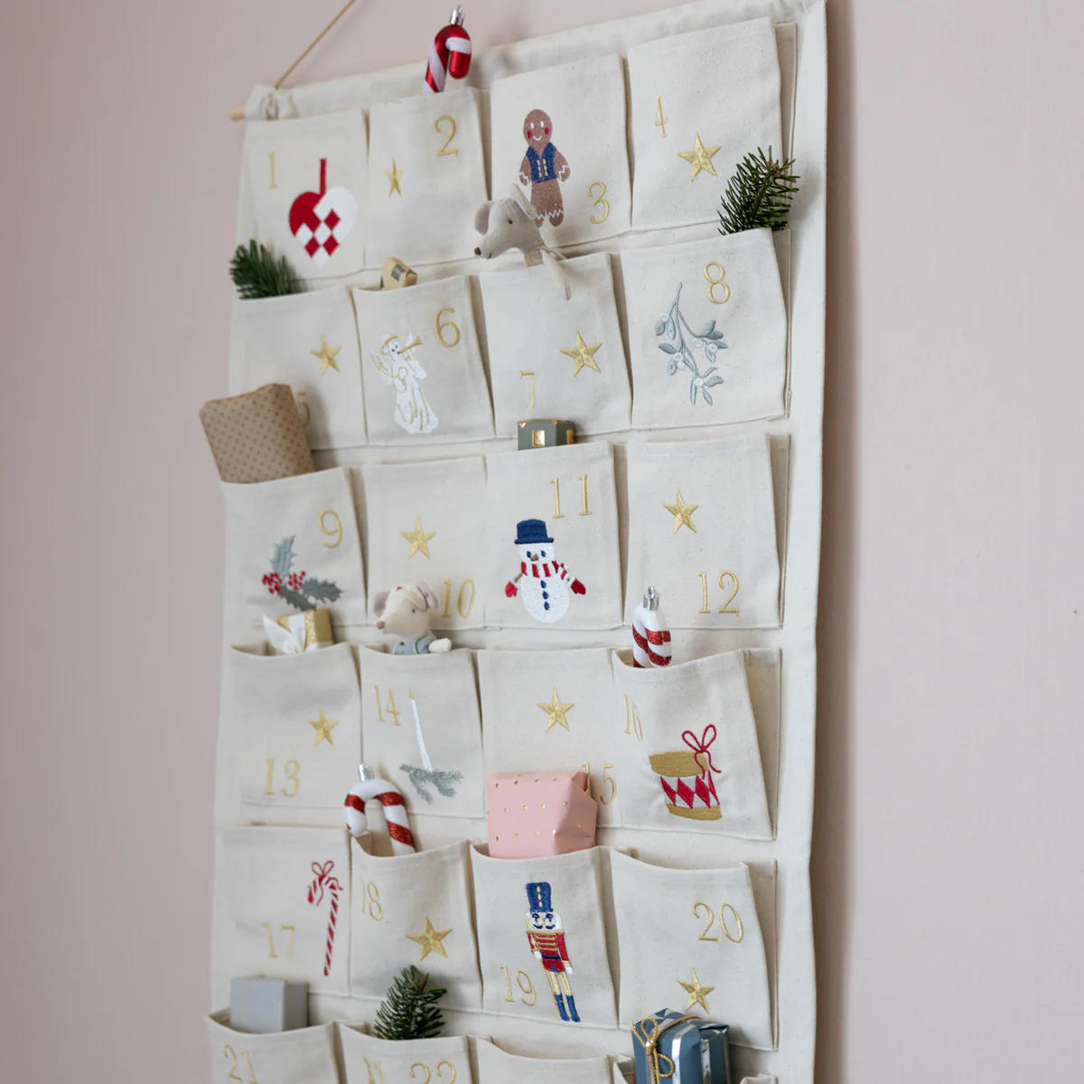 Cam Cam Weihnachtskalender, beige, 85x55cm