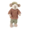 Gry & Sif Bauernmaus „weiße Maus / staubrotes Hemd und grüne Hose“ 11cm